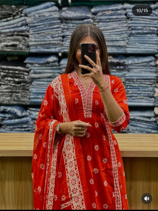 Anarkali kurti plazzo set with dupatta