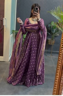 Gown pant with dupatta set - WishTown Fashion Club®