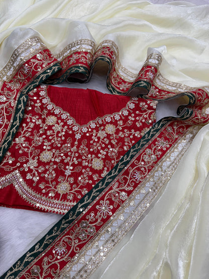 Premium Space Silk with Embroidery work - WishTown Fashion Club®