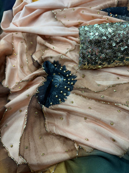 Floral Handwork Saree - WishTown Fashion Club®