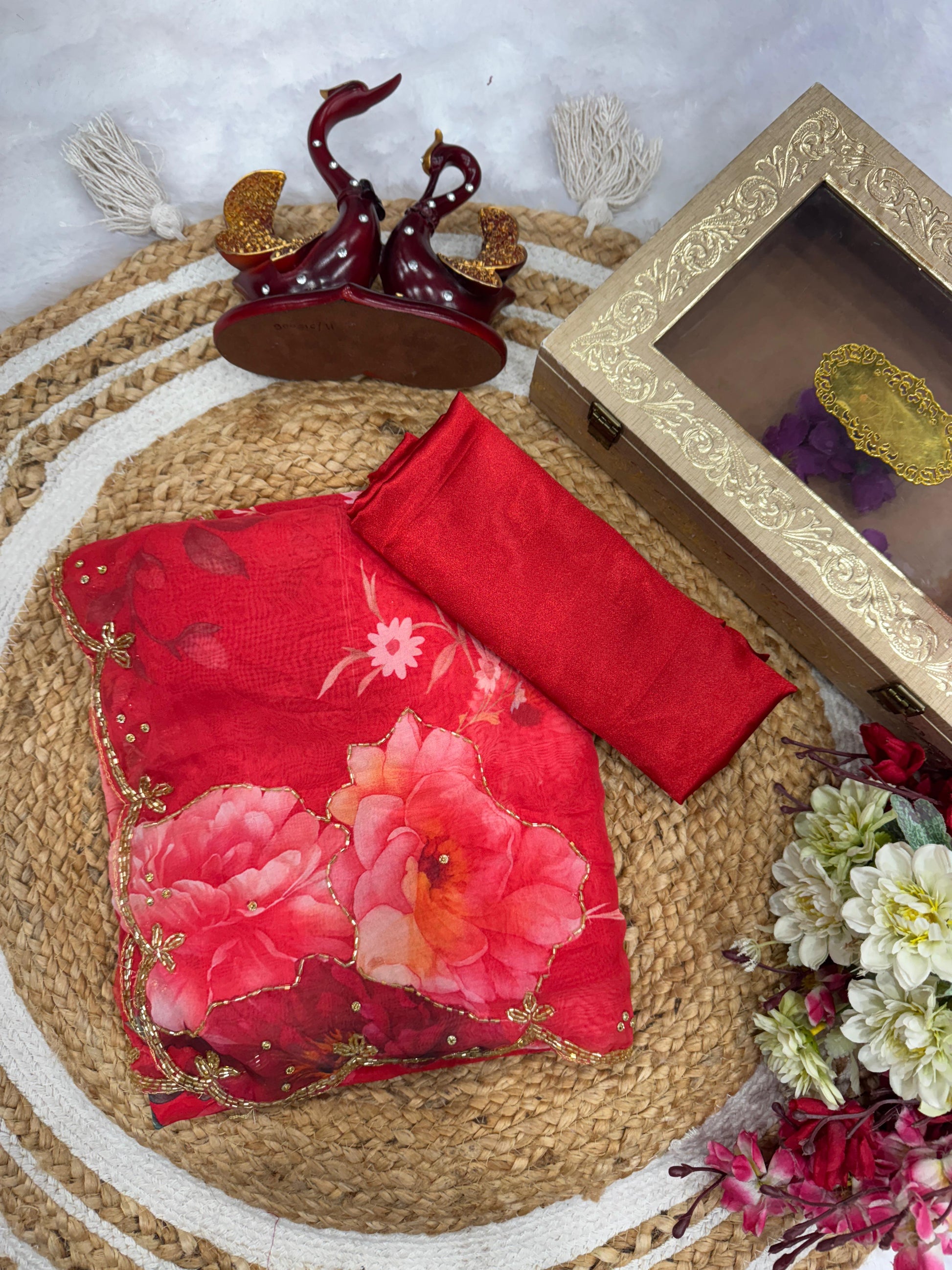 Soft Tebby Silk Handwork Saree - WishTown Fashion Club®