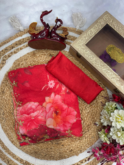 Soft Tebby Silk Handwork Saree - WishTown Fashion Club®