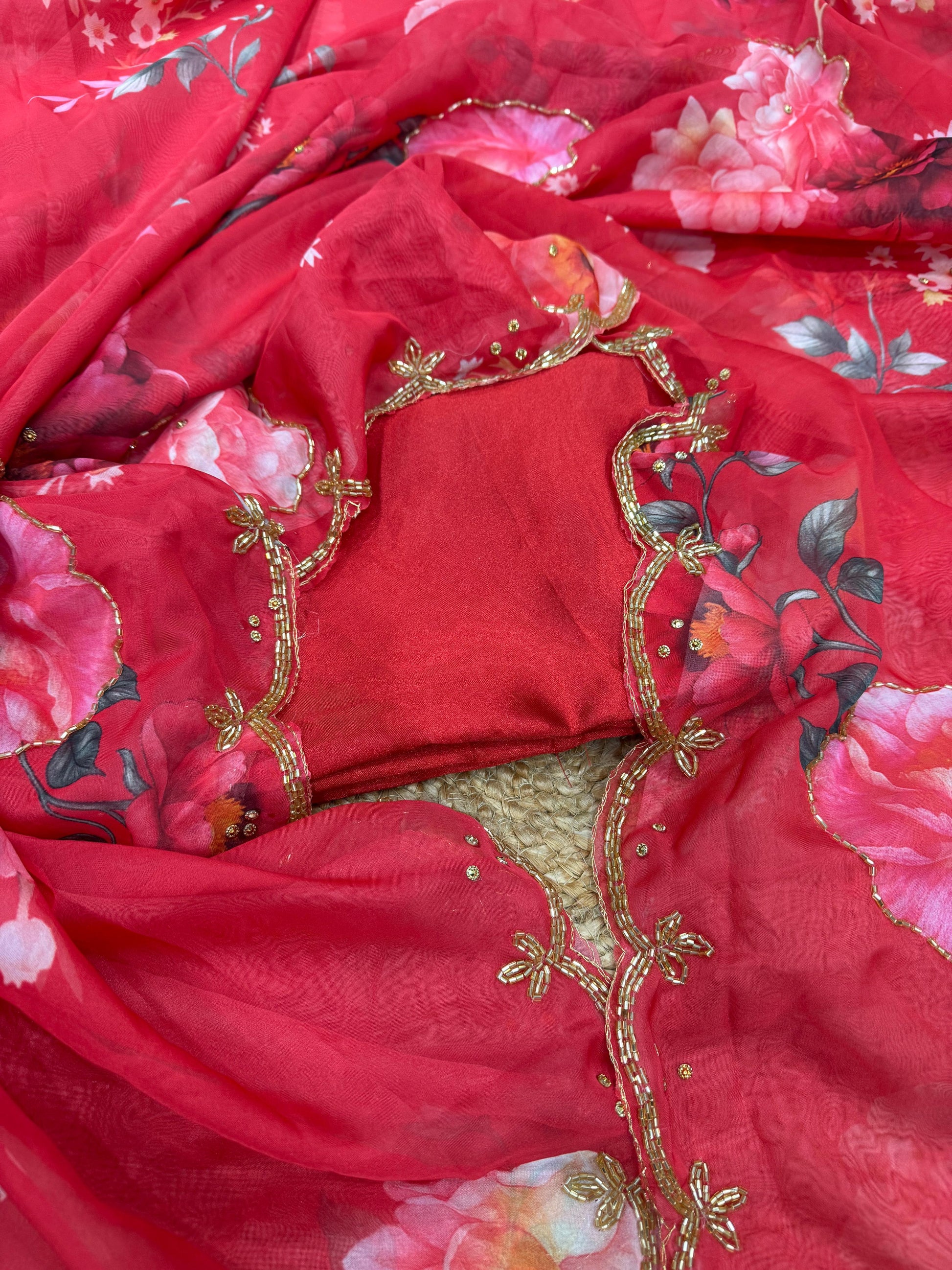 Soft Tebby Silk Handwork Saree - WishTown Fashion Club®