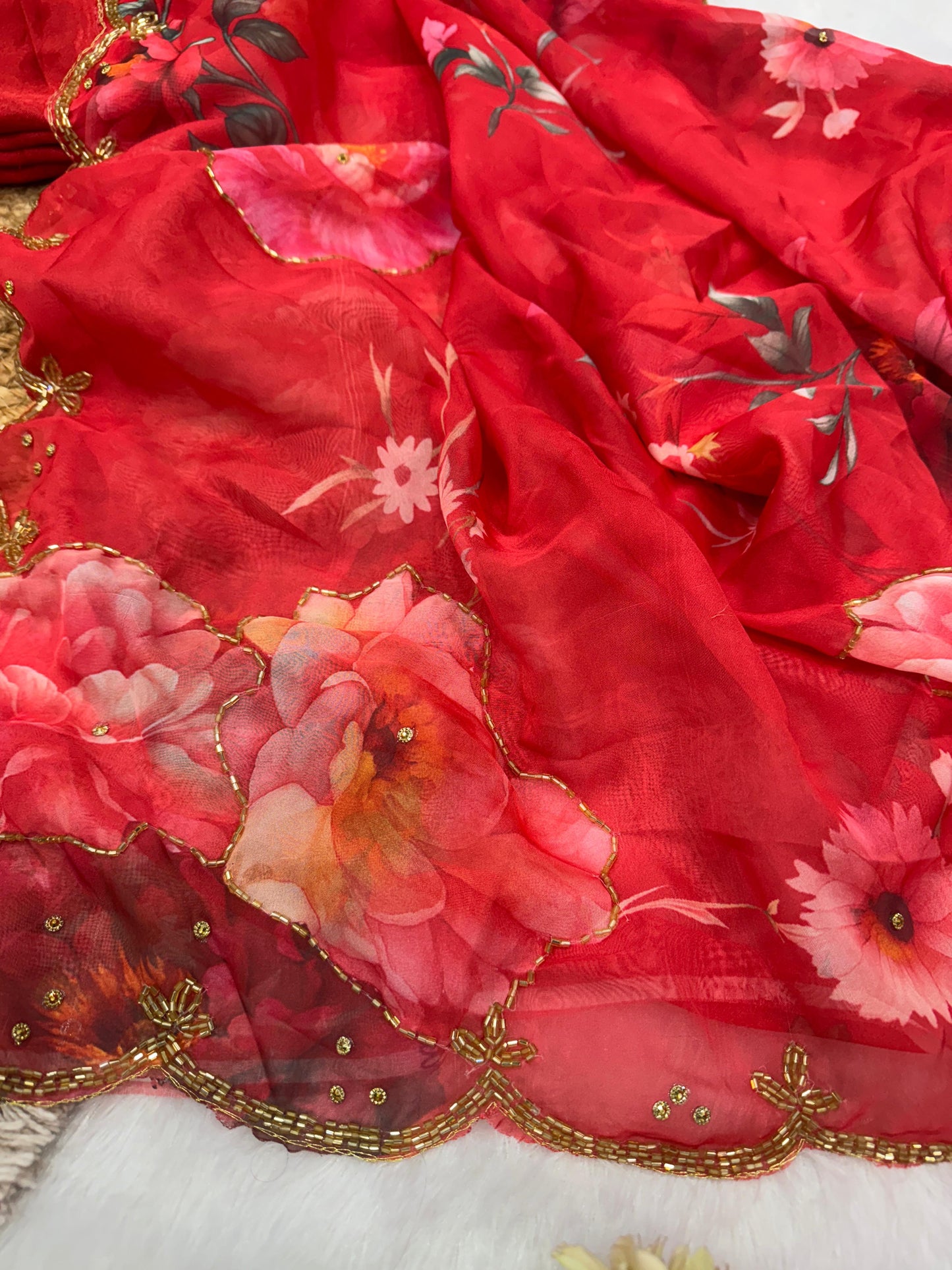 Soft Tebby Silk Handwork Saree - WishTown Fashion Club®