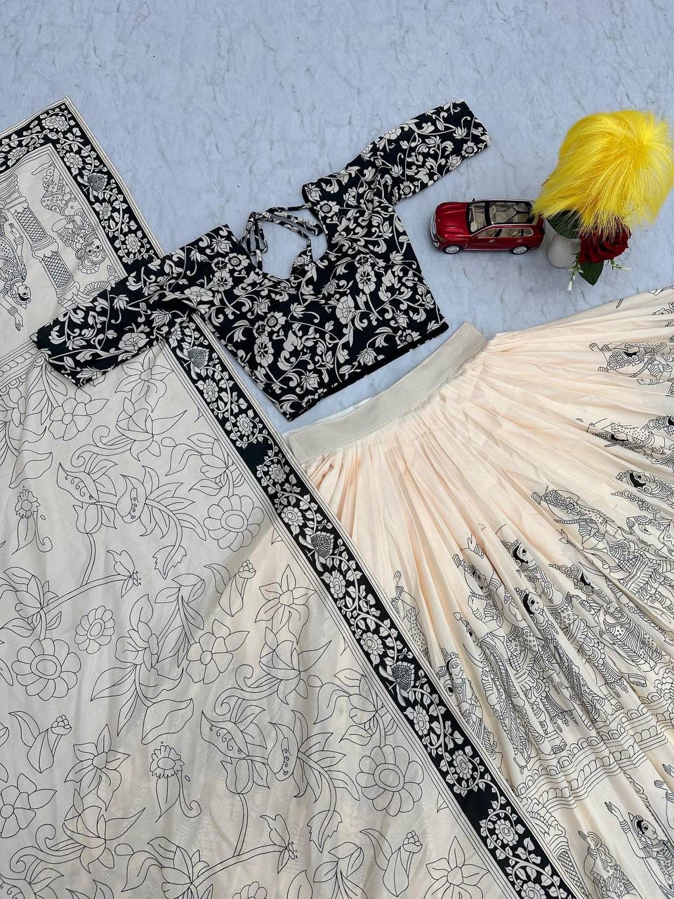 Kalamkari Lehenga Choli Set - WishTown Fashion Club®