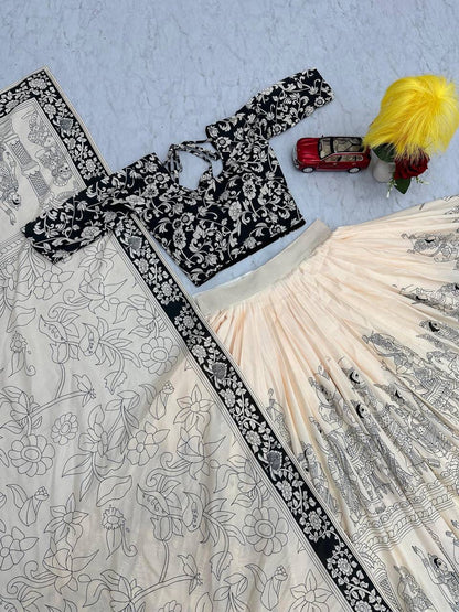 Kalamkari Lehenga Choli Set - WishTown Fashion Club®