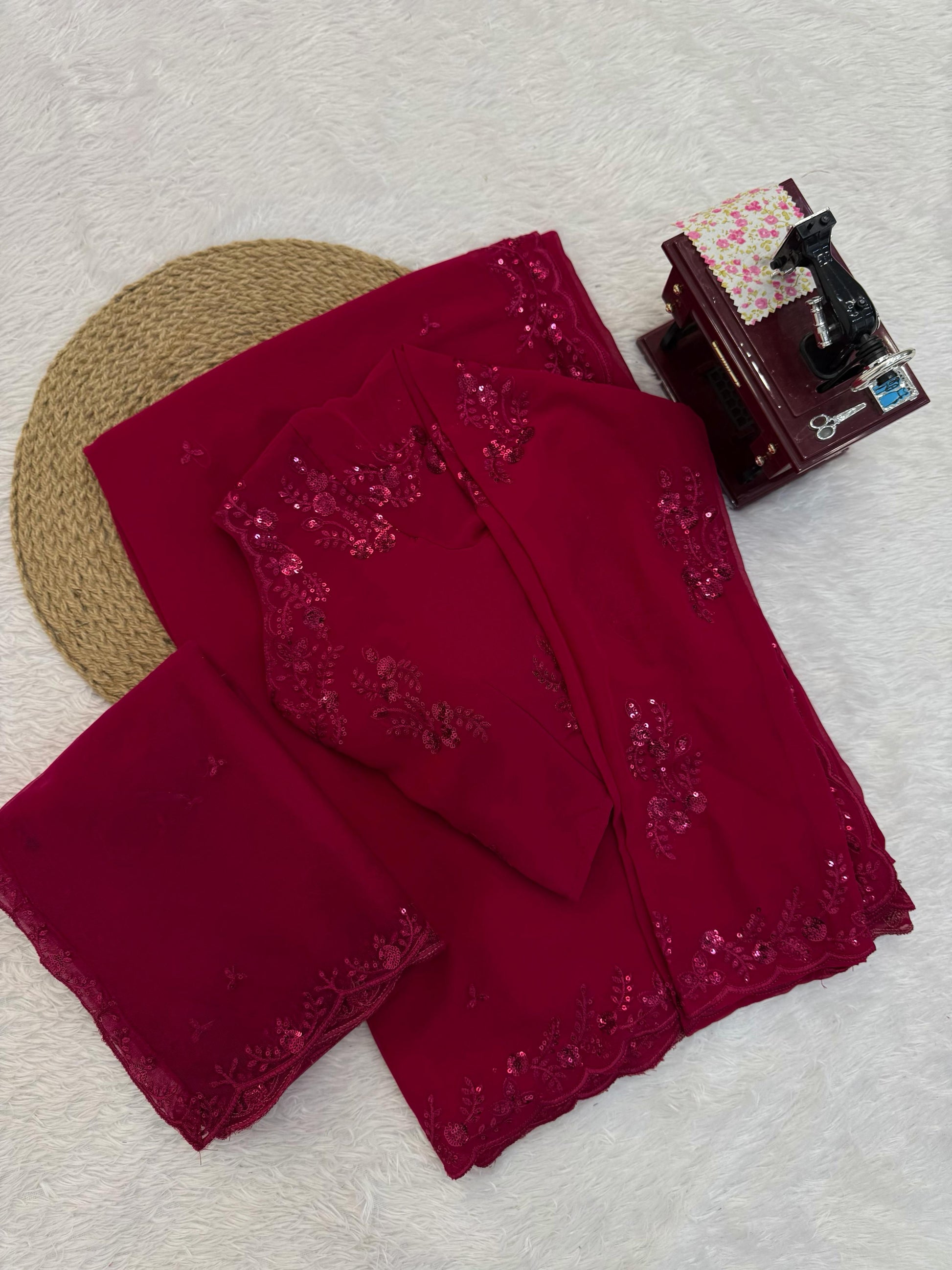 Designer Saree with Dupatta - WishTown Fashion Club®