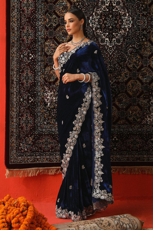 Designer Velvet Saree - WishTown Fashion Club®