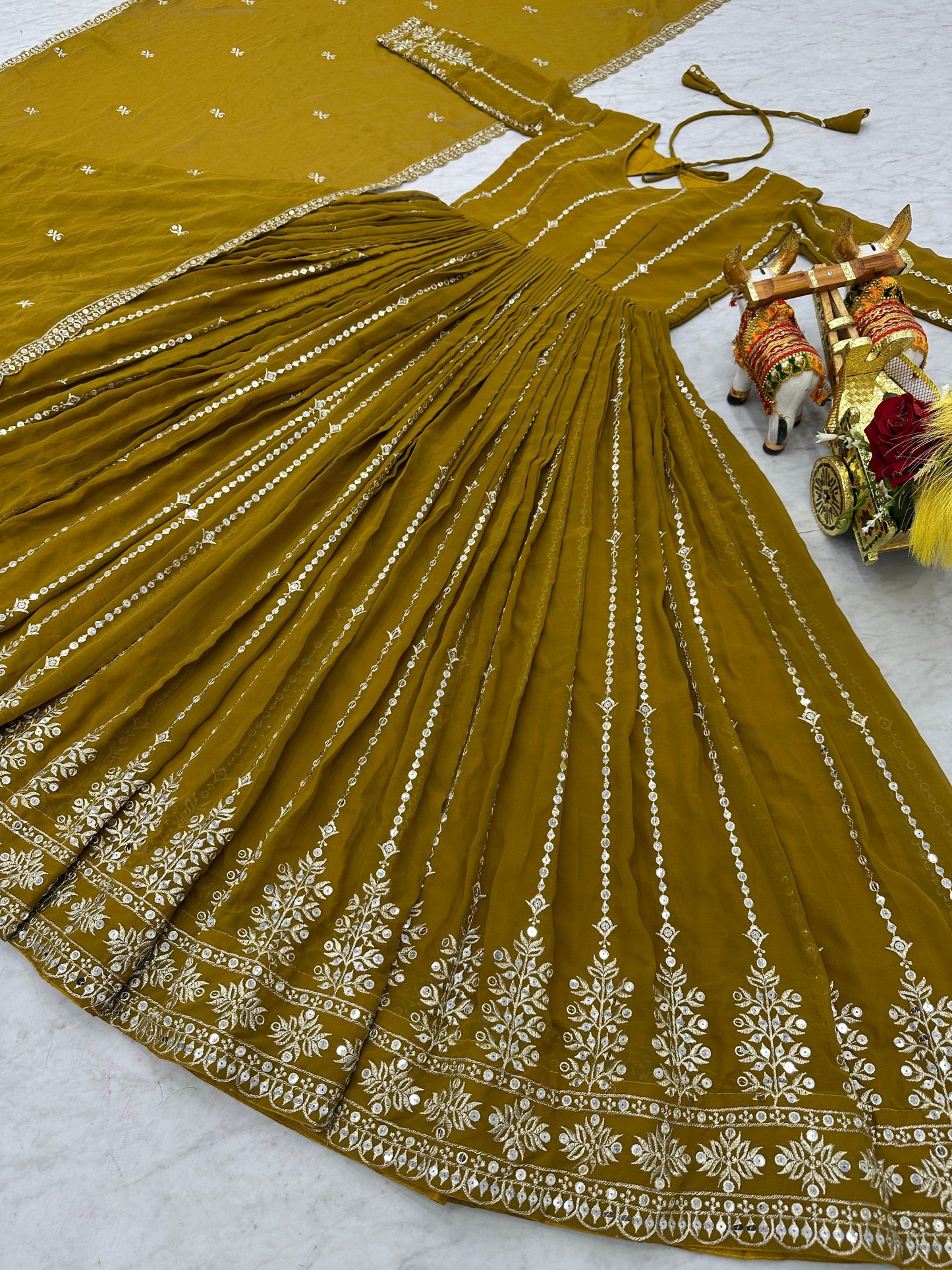 Long Gown and Dupatta Set - WishTown Fashion Club®