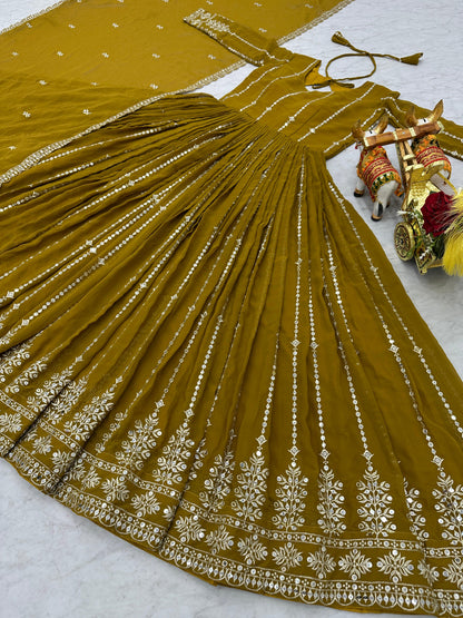 Long Gown and Dupatta Set - WishTown Fashion Club®