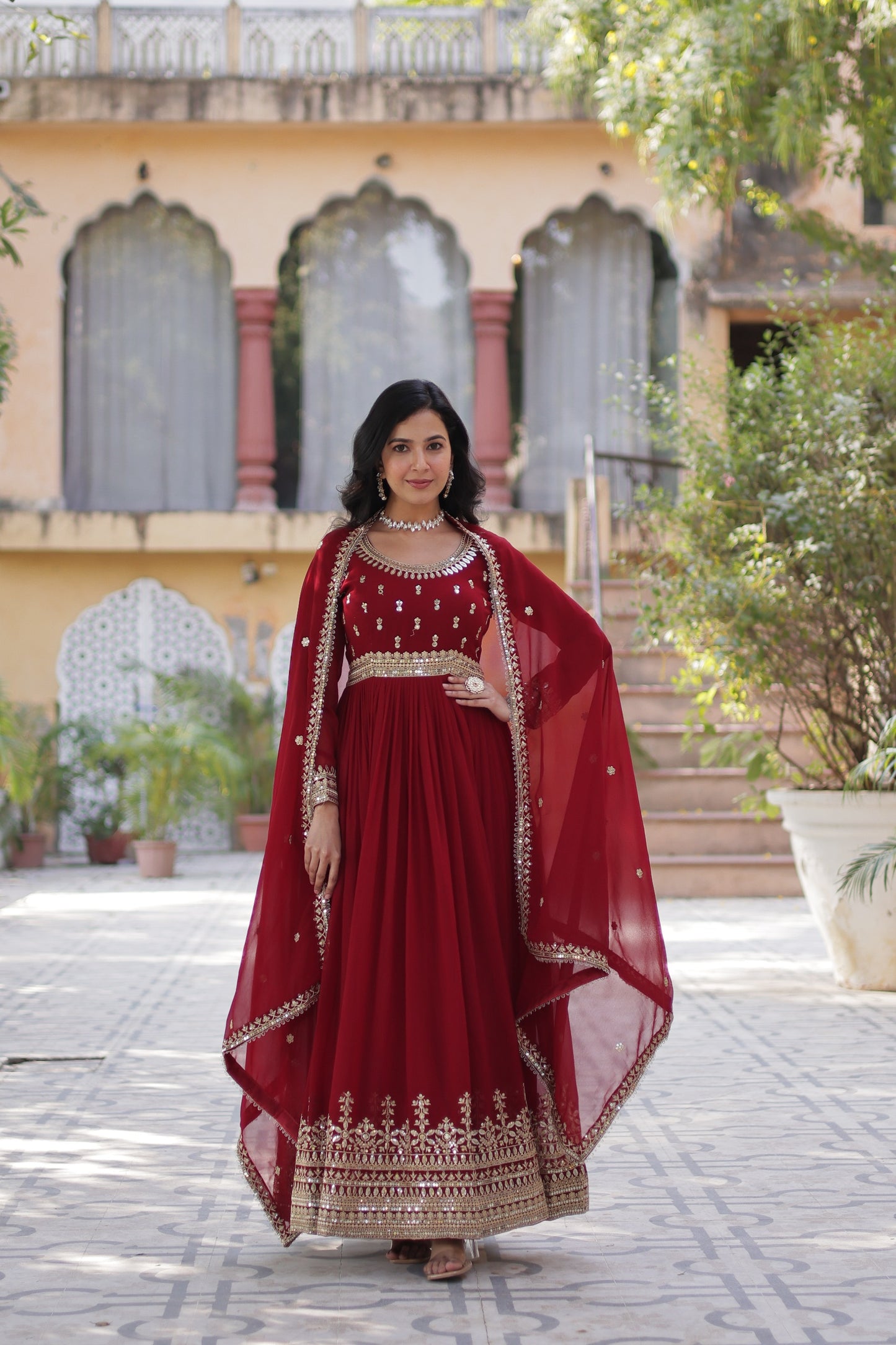 Gown with Dupatta Set - WishTown Fashion Club®