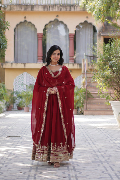 Gown with Dupatta Set - WishTown Fashion Club®