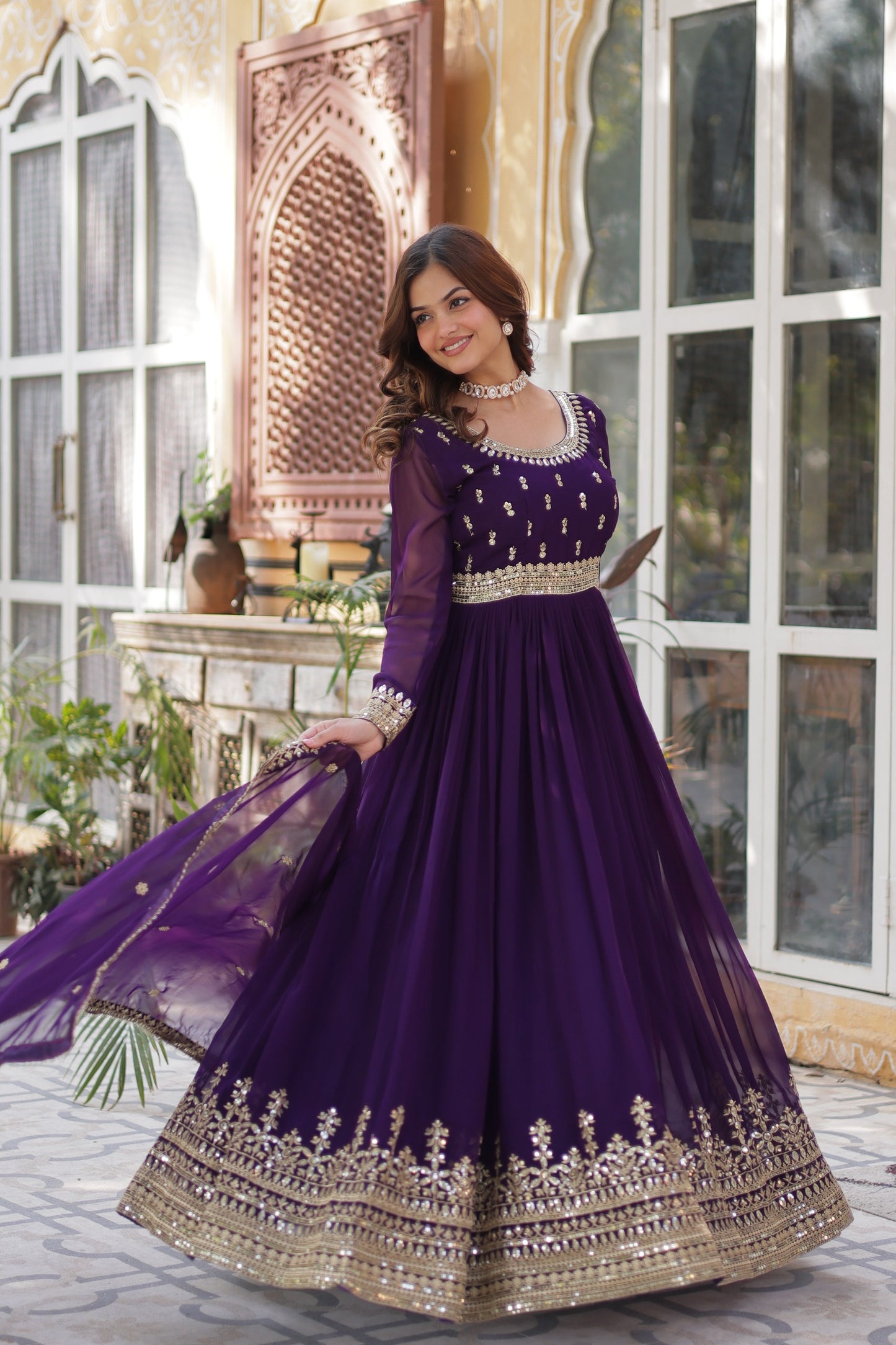 Gown with Dupatta Set - WishTown Fashion Club®