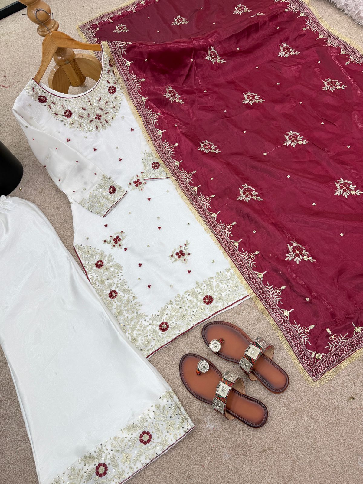 Top Plazzo And Dupatta Set - WishTown Fashion Club®