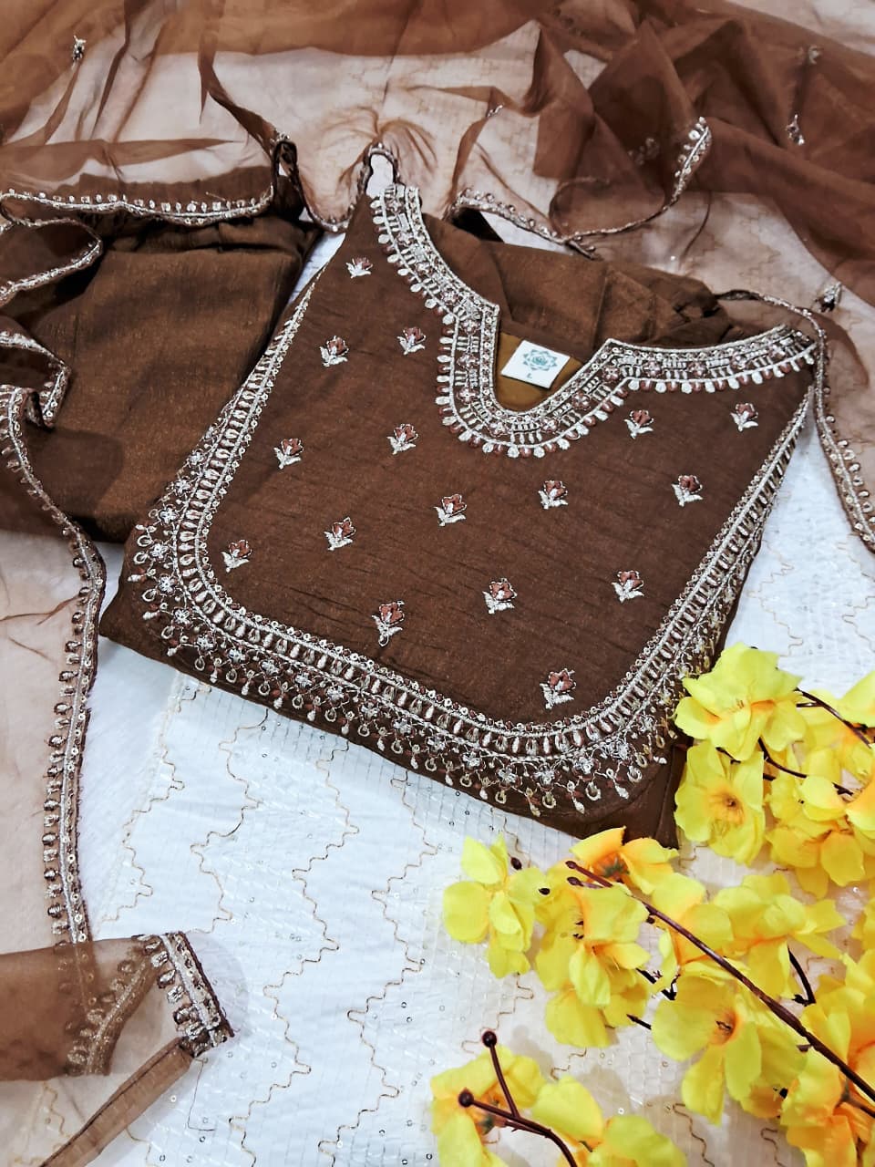 Designer party wear three piece set - WishTown Fashion Club®