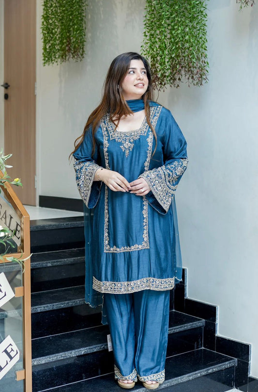 Designer Top Bottom and Dupatta Set - WishTown Fashion Club®