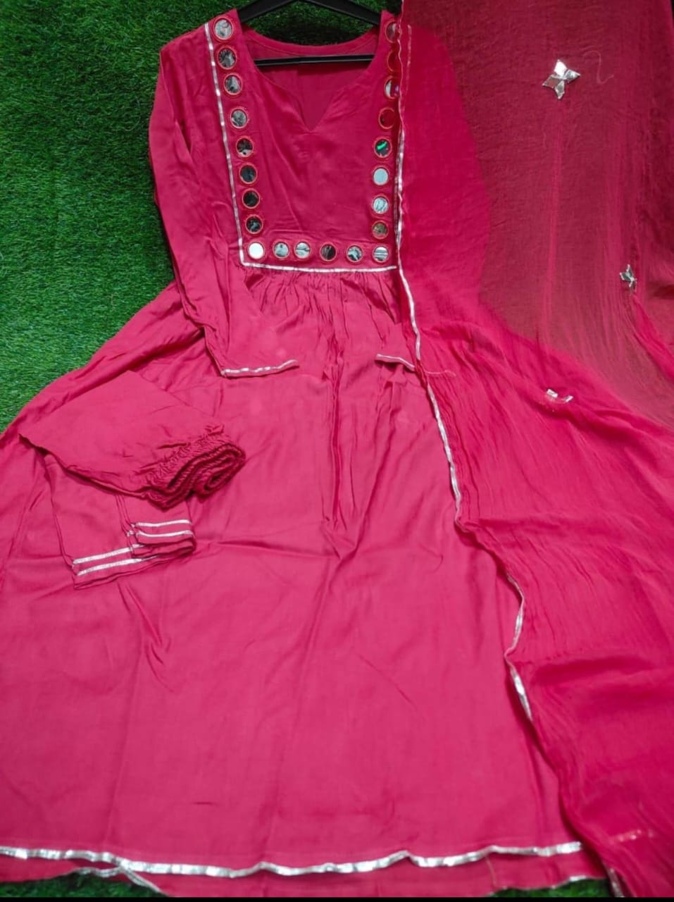 Anarkali kurti pant and dupatta set - WishTown Fashion Club®