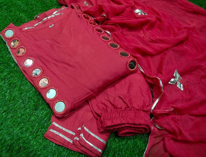 Anarkali kurti pant and dupatta set - WishTown Fashion Club®