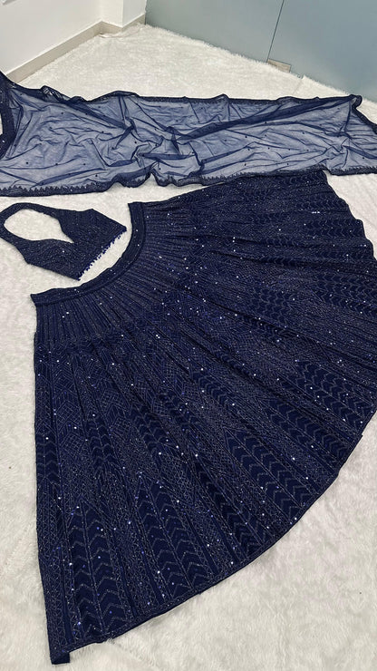 Beautifully crafted net lehenga set - WishTown Fashion Club®