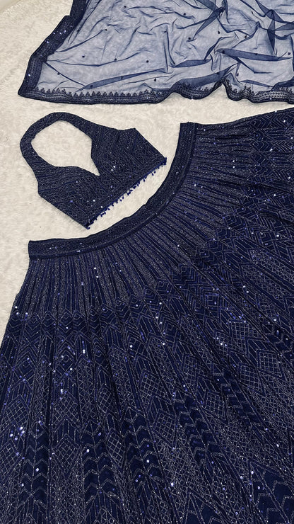 Beautifully crafted net lehenga set - WishTown Fashion Club®