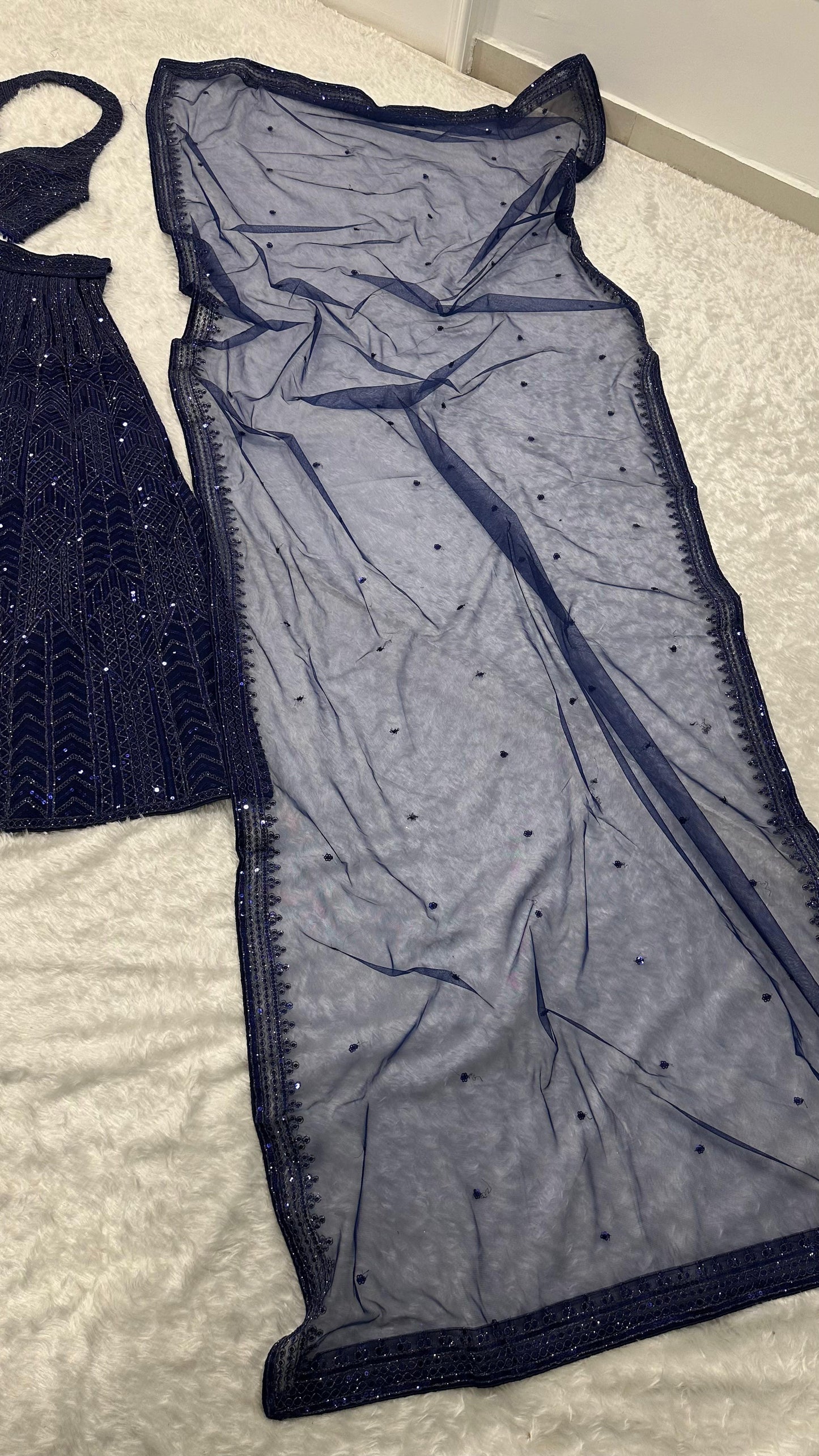 Beautifully crafted net lehenga set - WishTown Fashion Club®