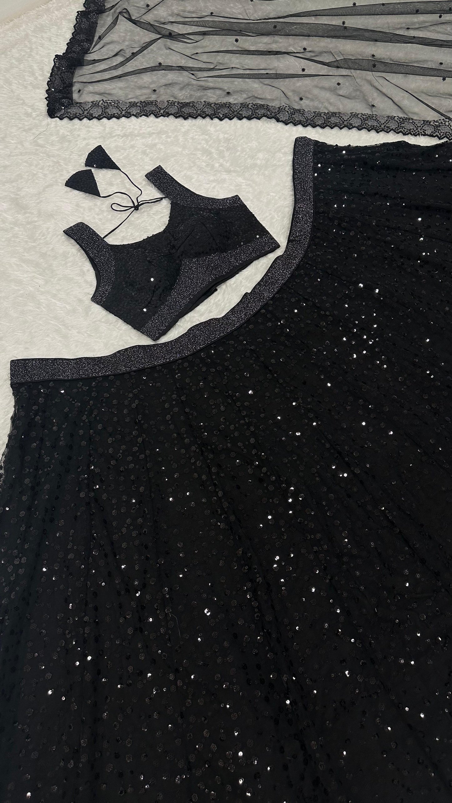 Black net lehenga set - WishTown Fashion Club®