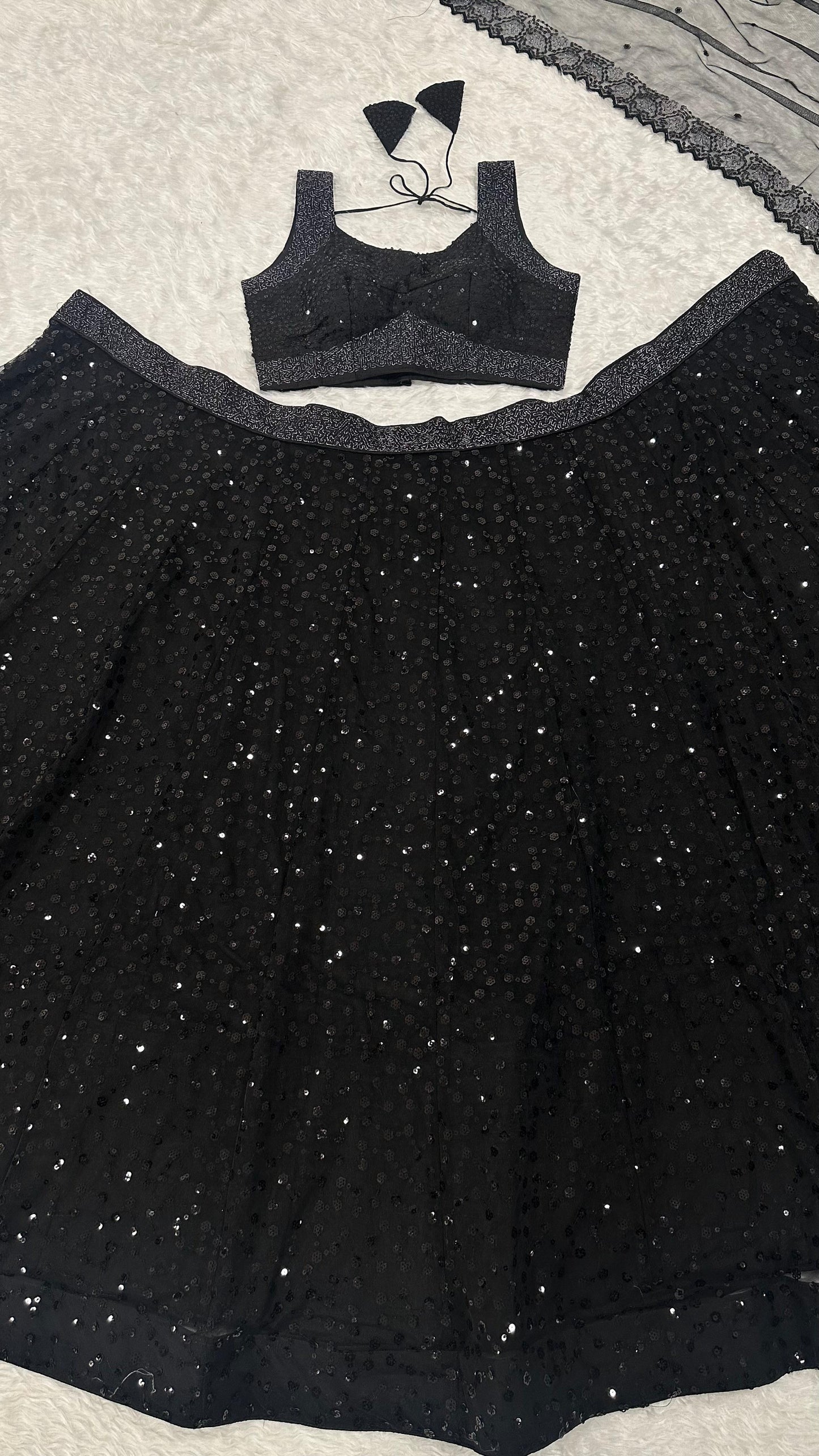 Black net lehenga set - WishTown Fashion Club®