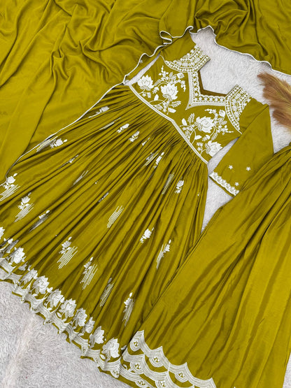 Anarkali gown plazzo set - WishTown Fashion Club®