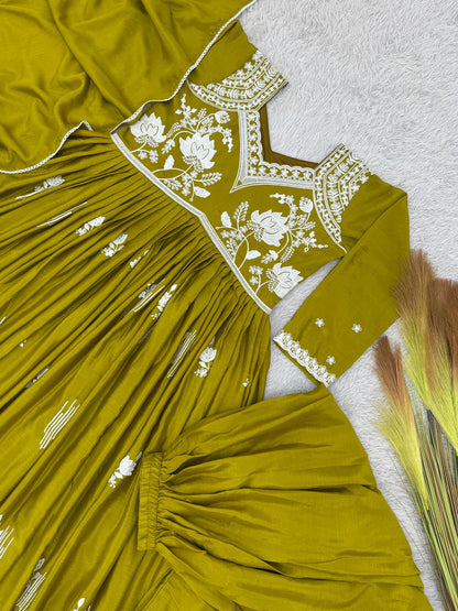 Anarkali gown plazzo set - WishTown Fashion Club®