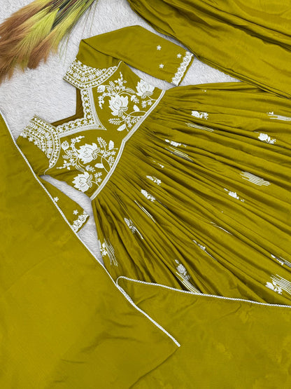 Anarkali gown plazzo set - WishTown Fashion Club®