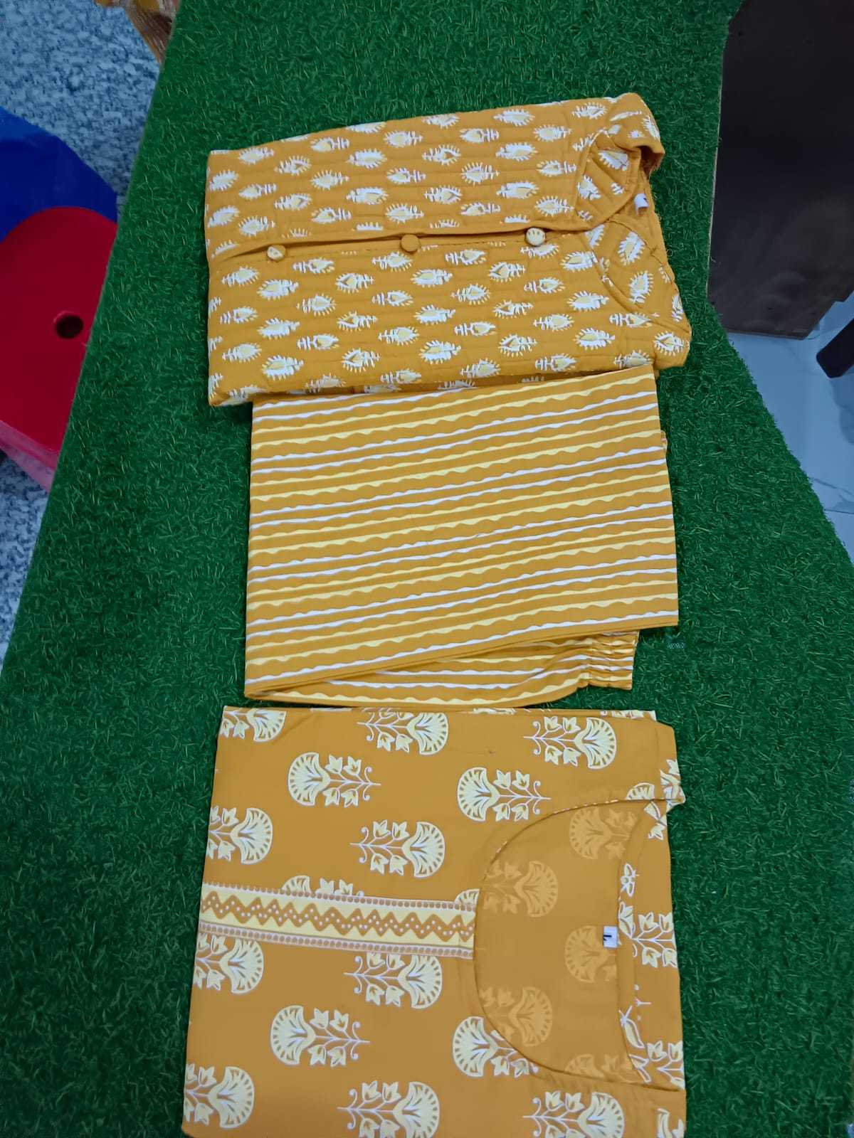 Cotton jacket with kurti pant set - WishTown Fashion Club®