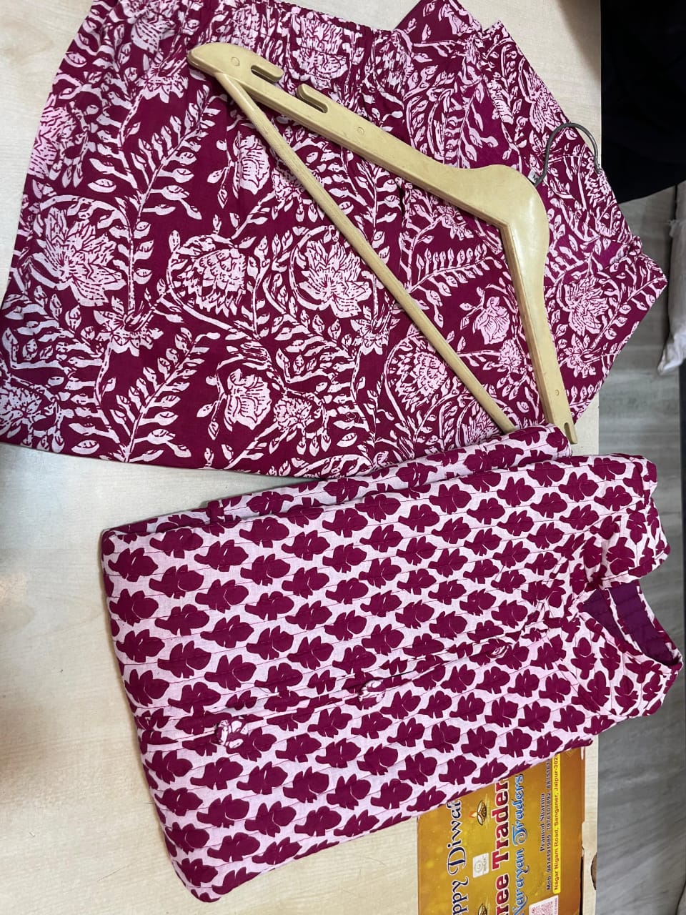 Cotton kurti pant set with cotton jacket - WishTown Fashion Club®