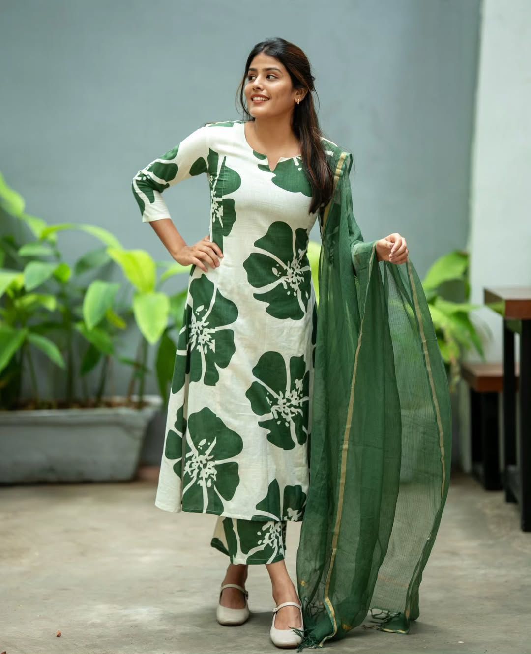 Anarkali style printed kurti gown set - WishTown Fashion Club®