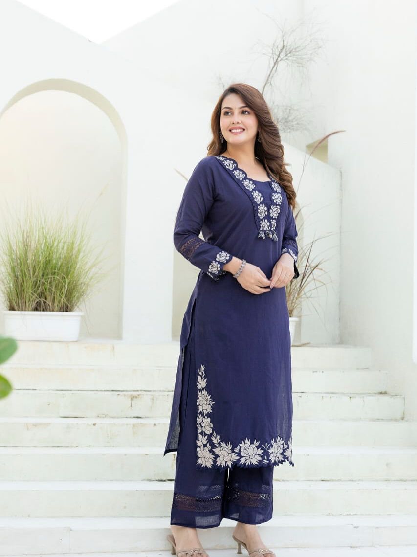 Embroidery kurta set - WishTown Fashion Club®