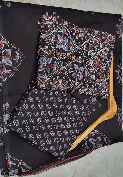 Three piece cotton kurta pant dupatta set - WishTown Fashion Club®