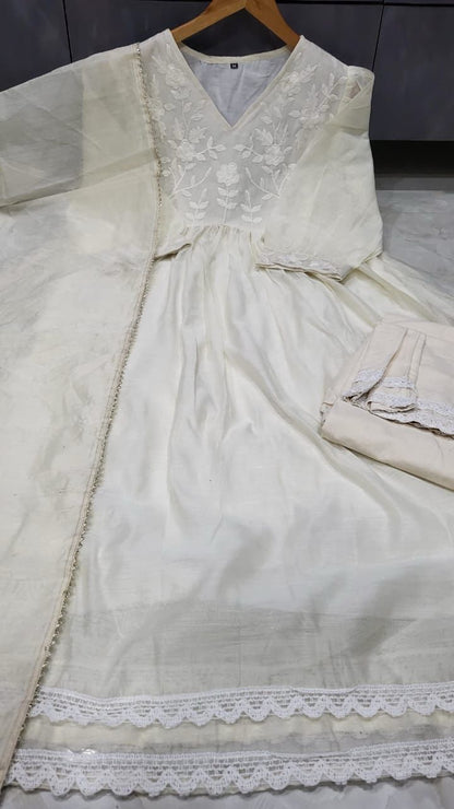 Anarkali gown pant with dupatta set - WishTown Fashion Club®