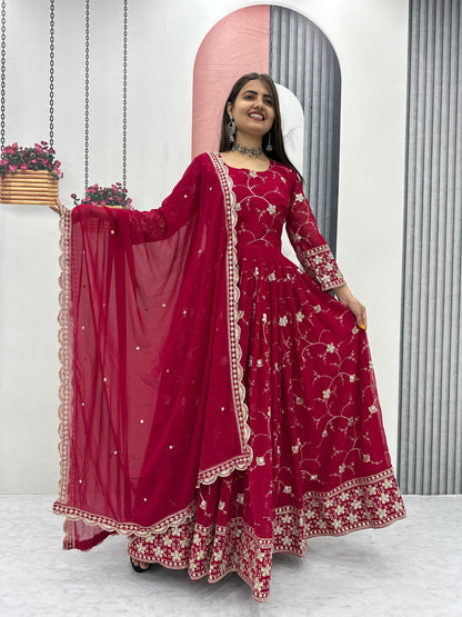 Gown and dupatta set - WishTown Fashion Club®