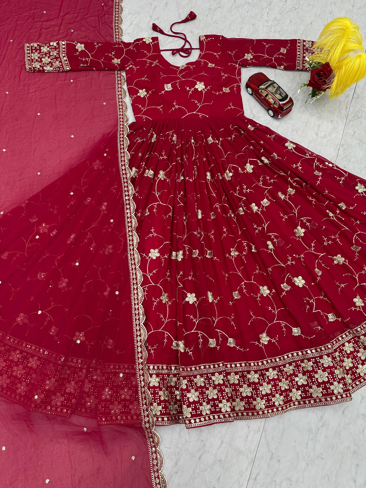 Gown and dupatta set - WishTown Fashion Club®