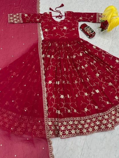 Gown and dupatta set - WishTown Fashion Club®