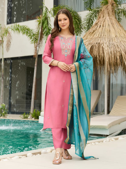Chanderi silk kurta set - WishTown Fashion Club®