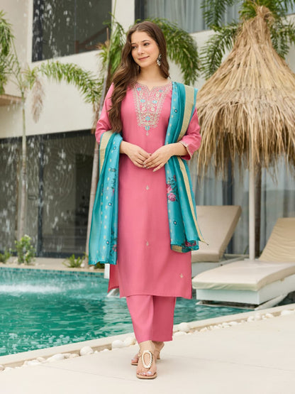 Chanderi silk kurta set - WishTown Fashion Club®