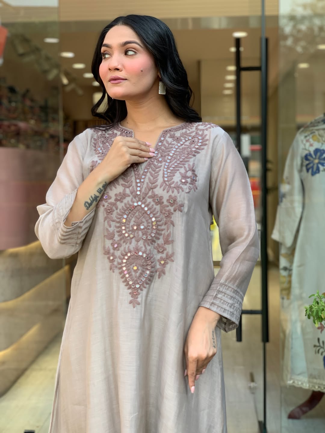 Muslin cotton suit set embroidery work - WishTown Fashion Club®