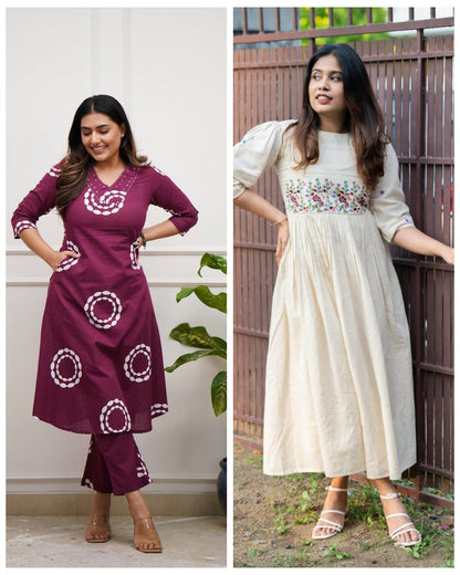 Multicolour women combo outfit comfortable fit and trendy design - WishTown Fashion Club