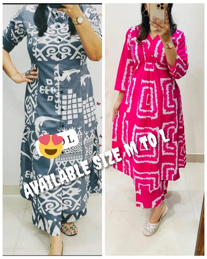 Multicolour ethnic wear combo set close up fabric and stitching details - WishTown Fashion Club