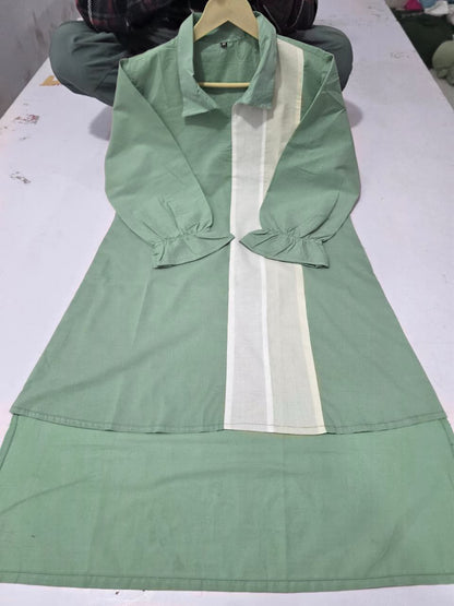Light green office wear cotton coord set for women - WishTown Fashion Club