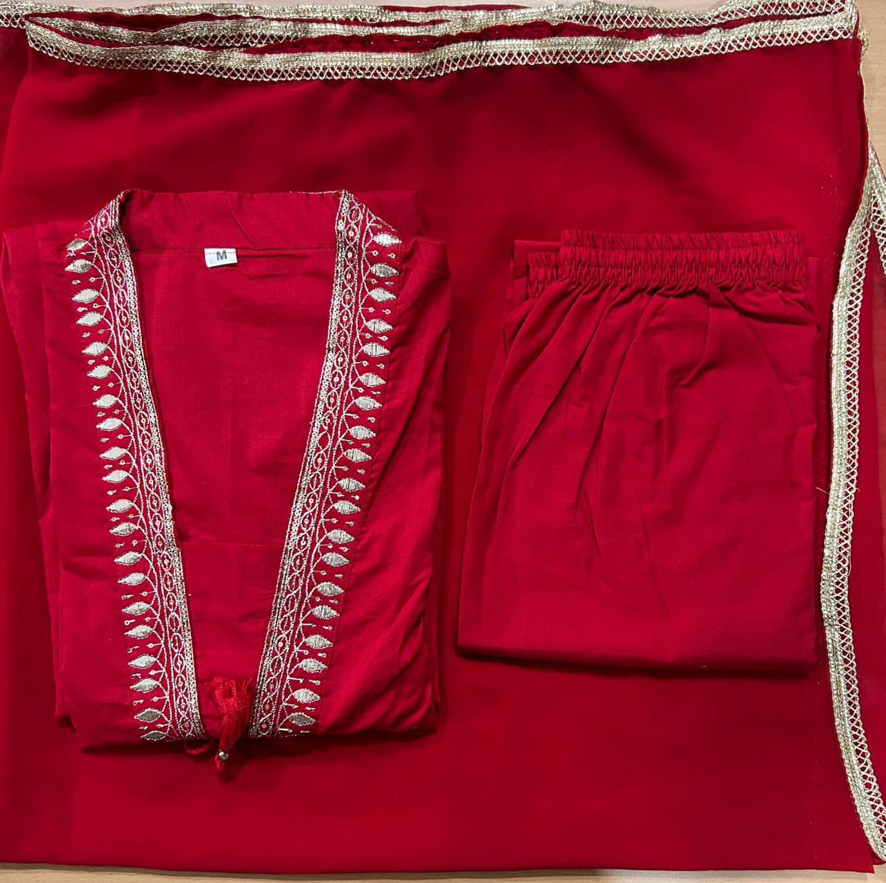 Red traditional Anarkali suit for festivals and weddings - WishTown Fashion Club