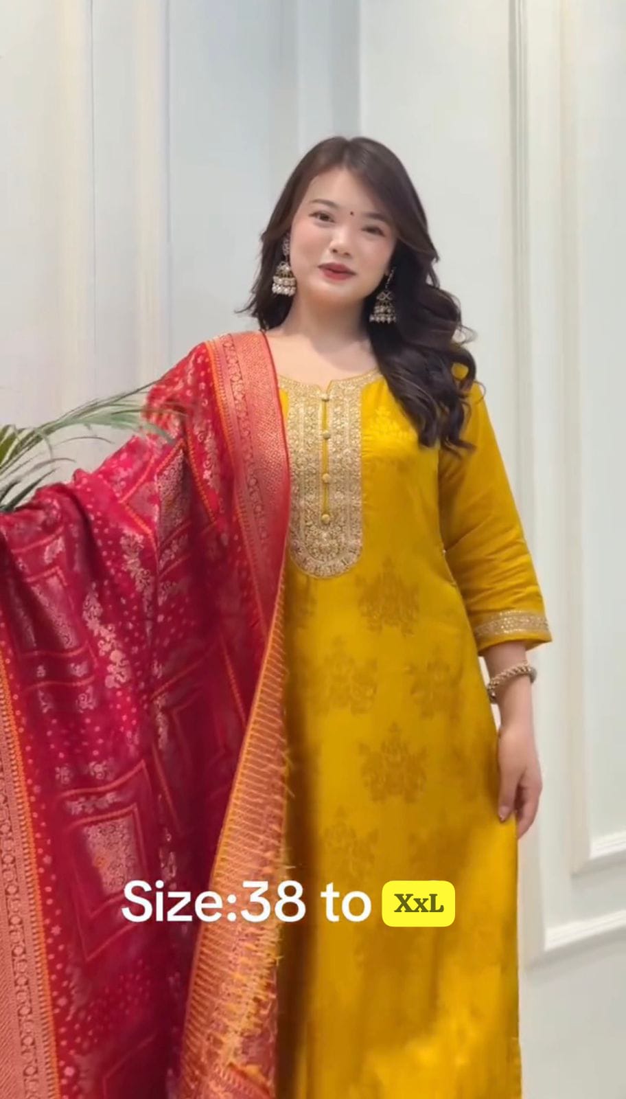 Yellow haldi special Banarasi suit with hand zari weaving - WishTown Fashion Club