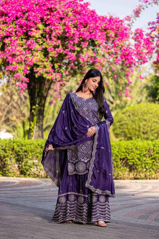 Kurti Plazzo Dupatta Set