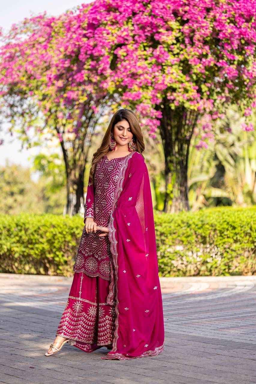 Kurti Plazzo Dupatta Set