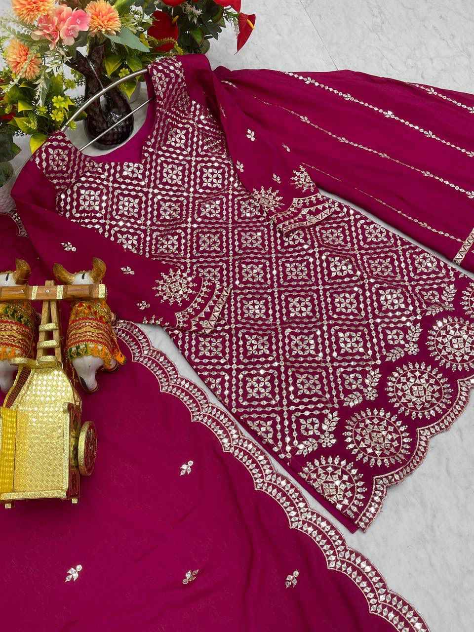 Kurti Plazzo Dupatta Set